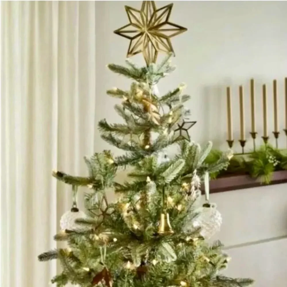 Hearth & Hand Magnolia Antique Brass Finish Star Christmas Tree Topper 13”